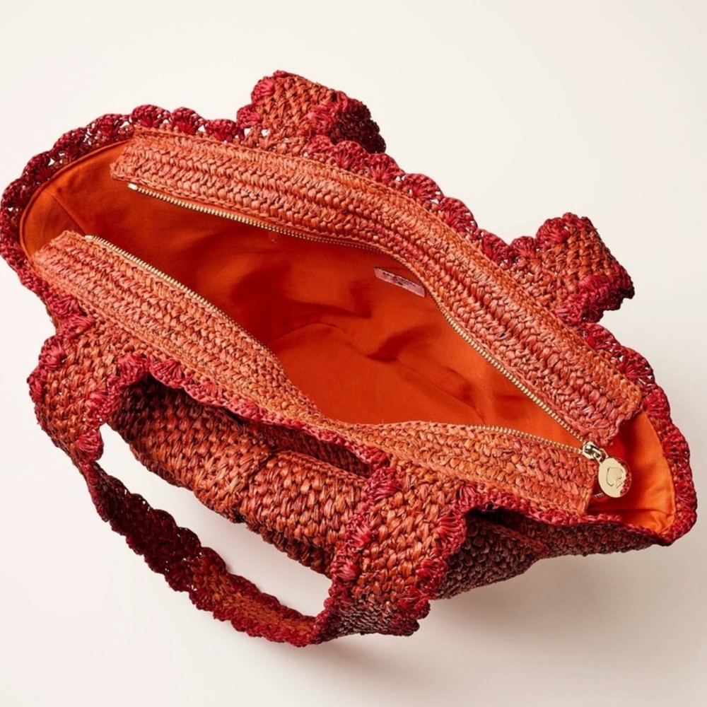 Kate Spade New York X Target Red Raffia Bow Bag Purse NEW W/ TAGS - Picture 3 of 4